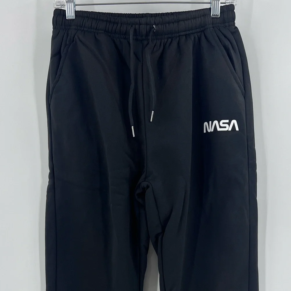 SHEIN MEN’s NASA joggers are fleece-lined. Medium